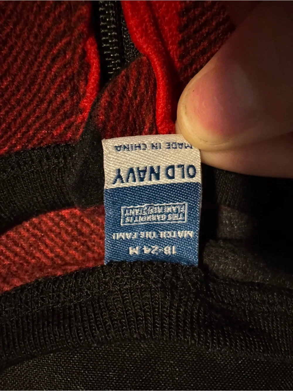 Old Navy Red and Black Buffalo Plaid Footed One-Piece